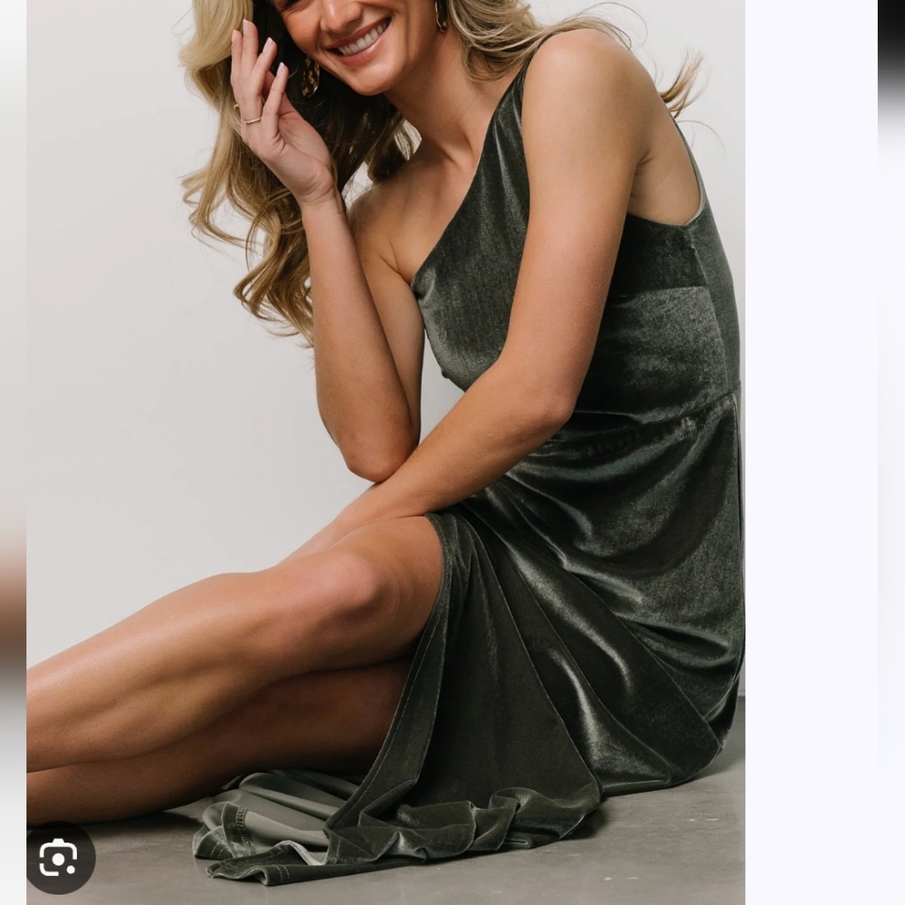 Baltic Born Tatiana One-Shoulder Velvet Dress Size Xs